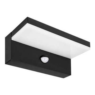 Външно стенно LED осветително тяло със сензор HESTIO LED/9W/230V 4000K IP44 черно