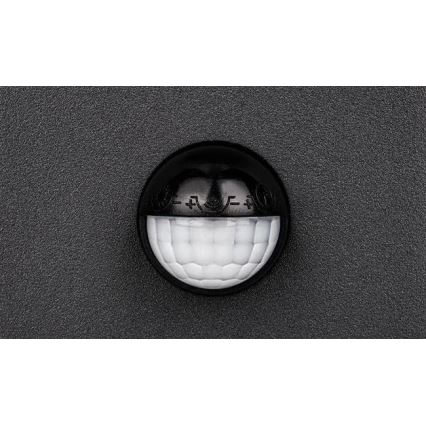 Външно стенно LED осветително тяло със сензор LED/9W/230V 4000K IP44 черно