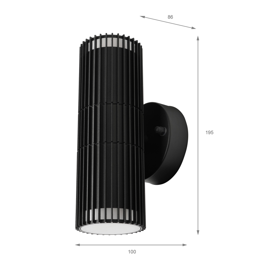 Външно стенно насочваемо осветително тяло LANTHEA 2xGU10/11W/230V IP44 черно