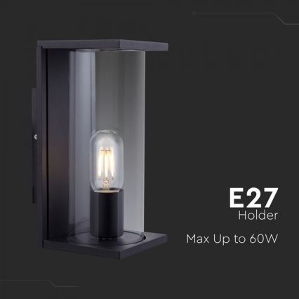 Външно стенно осветително тяло 1xE27/60W/230V IP44 черно