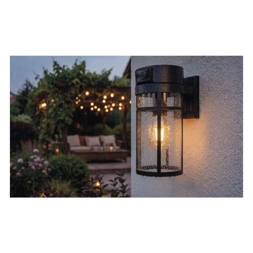 Външно стенно осветително тяло с камера GOSMART 1xE27/15W/230V Wi-Fi IP44