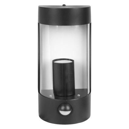Външна стенна лампа със сензор за движение, 1xE27/15W/230V, IP44, черна