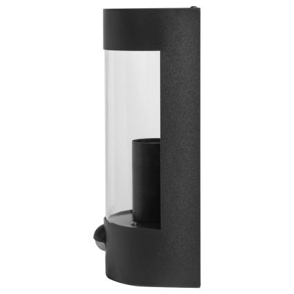 Външна стенна лампа със сензор за движение, 1xE27/15W/230V, IP44, черна