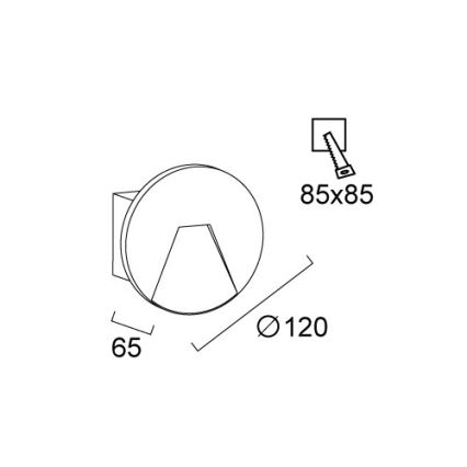 Външно вградено осветително тяло SPACE LED/4W/230V IP65, сиво
