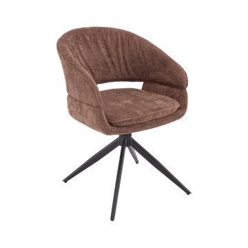 Въртящ се трапезен стол LIND, 1 бр., кафяв