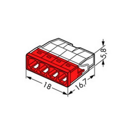 WAGO 2273-204 - Терминал на разклонителна кутия COMPACT 4x2,5 450V червен