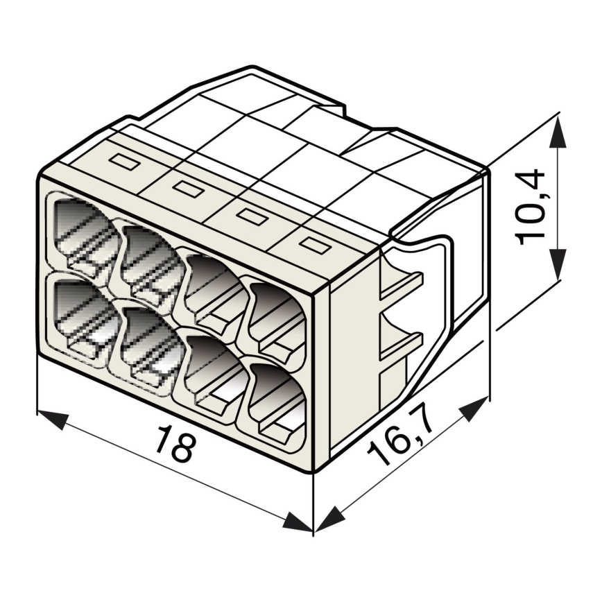 WAGO 2273-208 - Терминал на разклонителна кутия COMPACT 8x2,5 450V бял