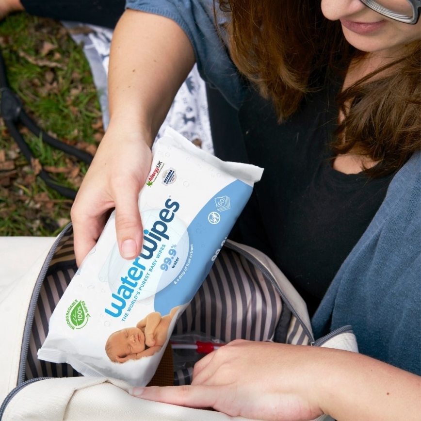 WaterWipes - К-кт 12x Мокри кърпички без съдържание на пластмаса 60 бр. (720 pcs)