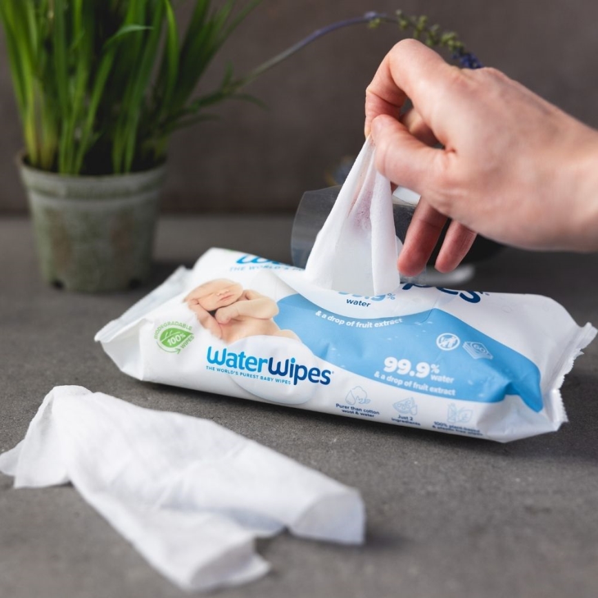 WaterWipes - К-кт 12x Мокри кърпички без съдържание на пластмаса 60 бр. (720 pcs)