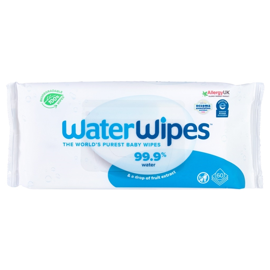 WaterWipes - К-кт 9x Мокри кърпички без съдържание на пластмаса 60 бр. (540 pcs)