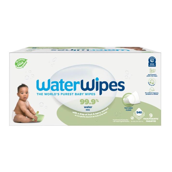 WaterWipes - К-кт 9x Мокри кърпички без съдържание на пластмаса Soapberry 60 бр. (540 pcs)