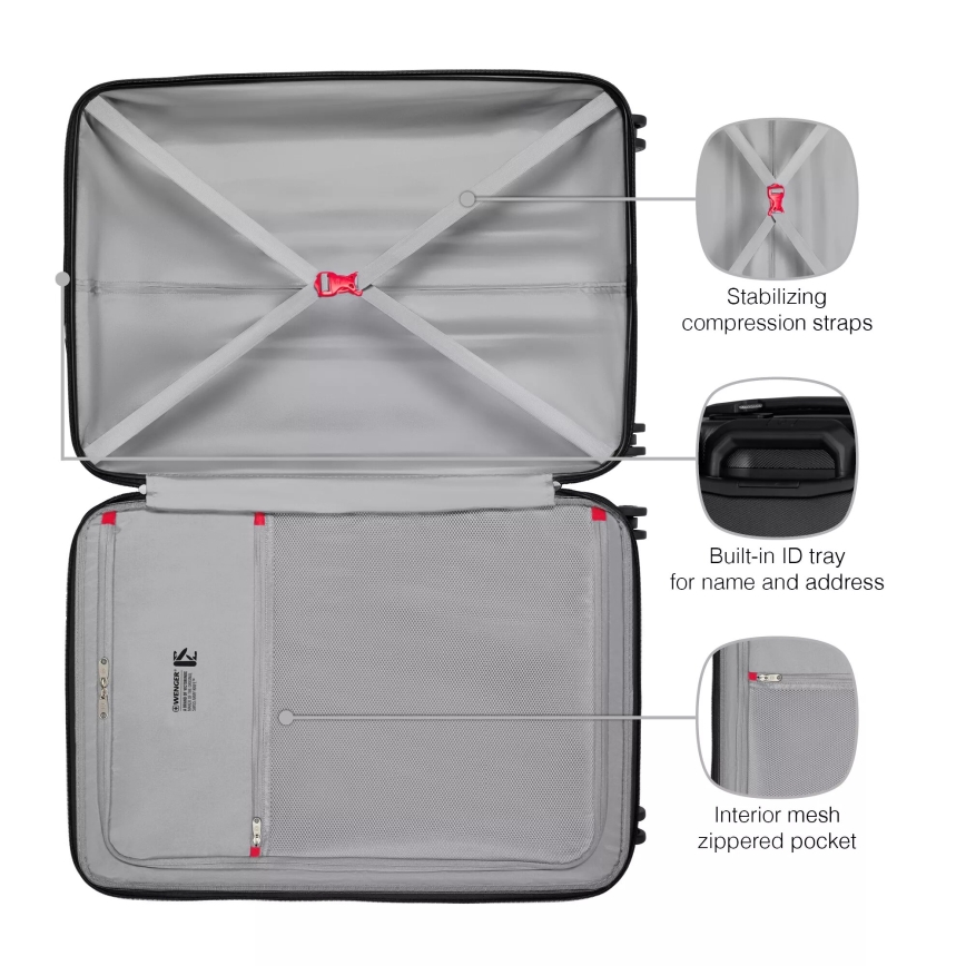 Wenger - Пътнически куфар на колела 93 л Prymo черен