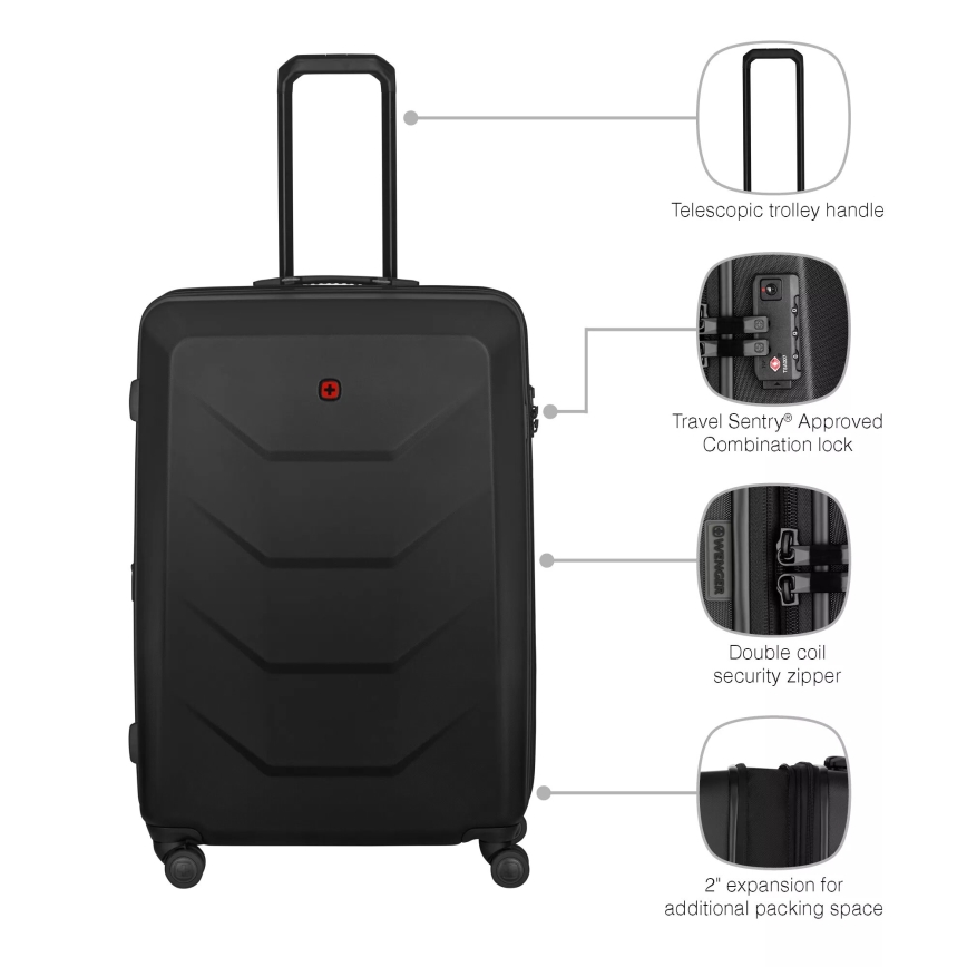 Wenger - Пътнически куфар на колела 93 л Prymo черен