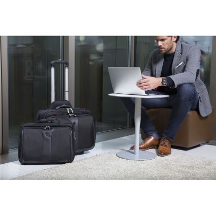 Wenger - Пътнически куфар на колела 25 l 17" + чанта за лаптоп 15,6" Patriot черен