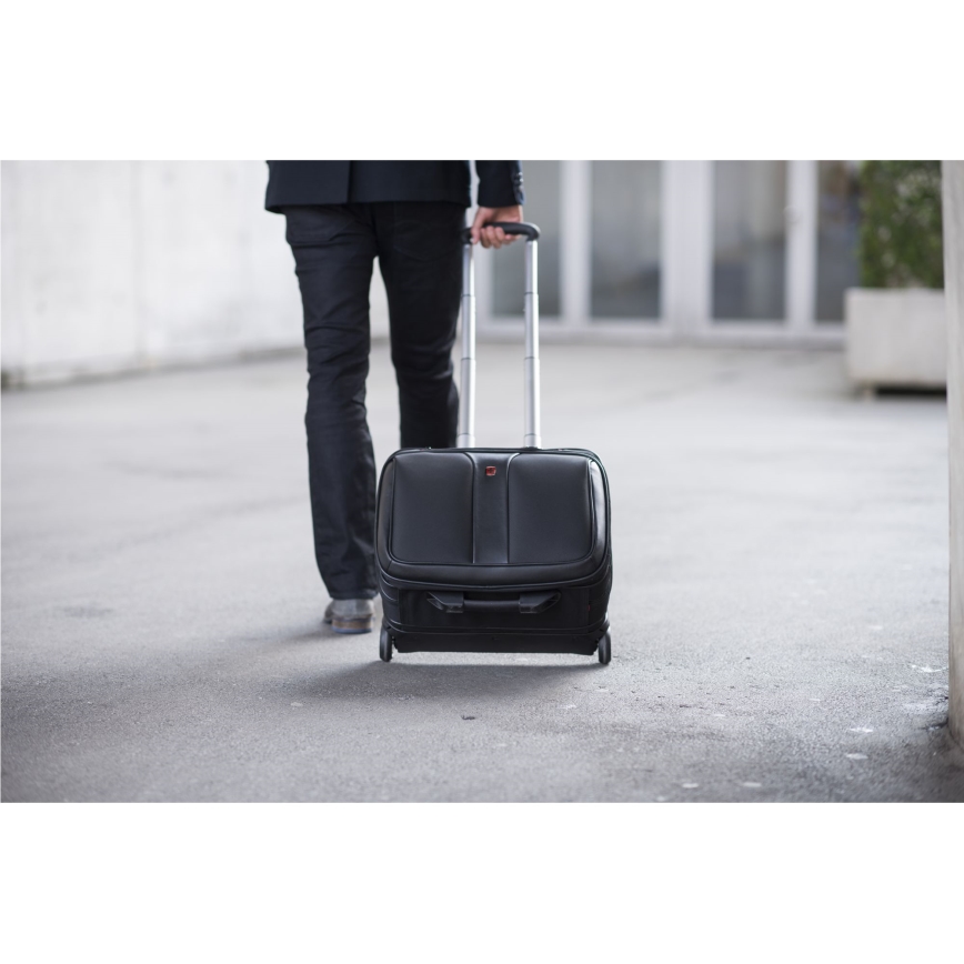 Wenger - Пътнически куфар на колела 25 l 17" + чанта за лаптоп 15,6" Patriot черен
