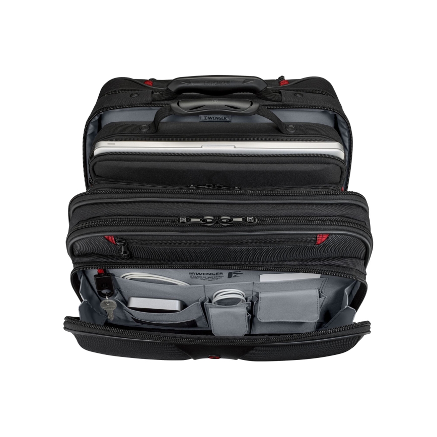 Wenger - Пътнически куфар на колела 25 l 17" + чанта за лаптоп 15,6" Patriot черен