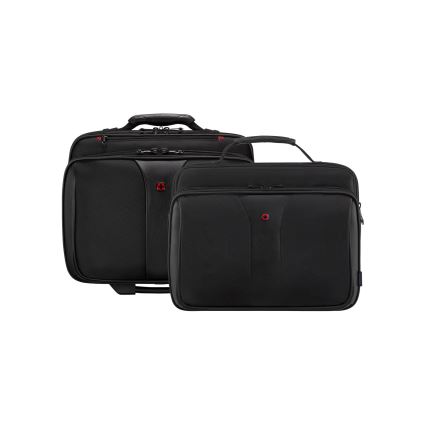 Wenger - Пътнически куфар на колела 25 l 17" + чанта за лаптоп 15,6" Patriot черен