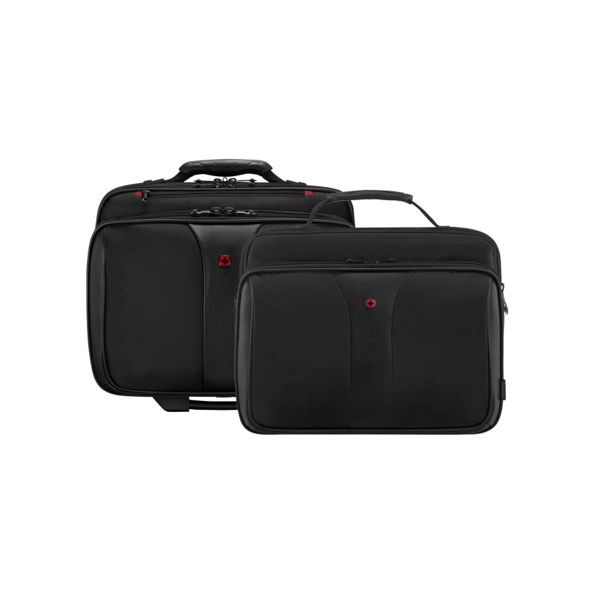 Wenger - Пътнически куфар на колела 25 l 17" + чанта за лаптоп 15,6" Patriot черен