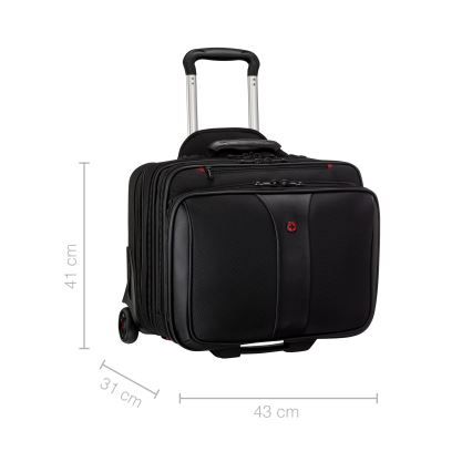 Wenger - Пътнически куфар на колела 25 l 17" + чанта за лаптоп 15,6" Patriot черен