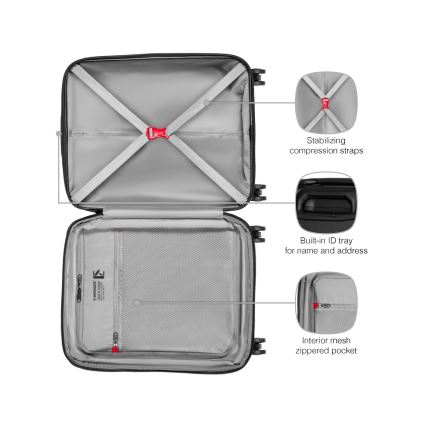 Wenger - Пътнически куфар на колела 36 l Prymo черен