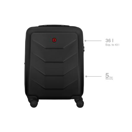 Wenger - Пътнически куфар на колела 36 l Prymo черен