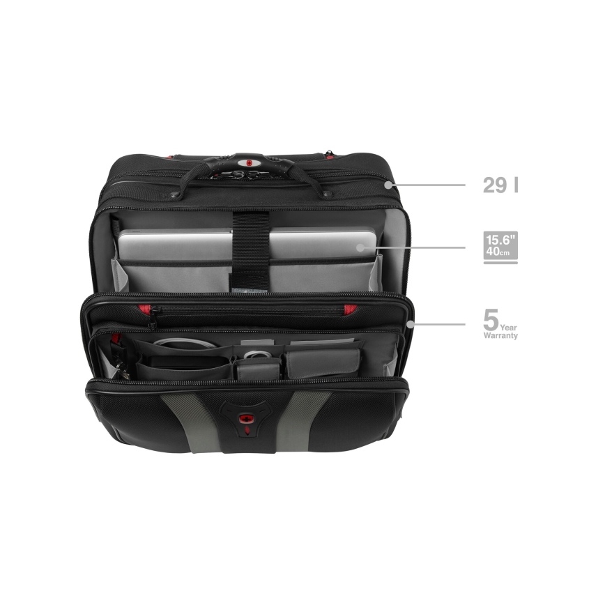 Wenger - Пътнически куфар на колелца 29 l + калъф за лаптоп 15,6 Granada черен