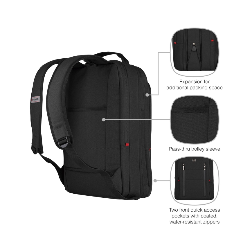 Wenger - Раница за лаптоп 16 l 16" с джоб за таблет 12" Град Traveler черен