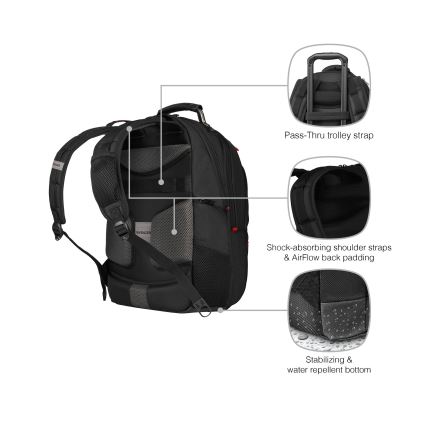 Wenger - Раница за лаптоп 25 l 16" с джоб за таблет 10" Pegasus Deluxe черен