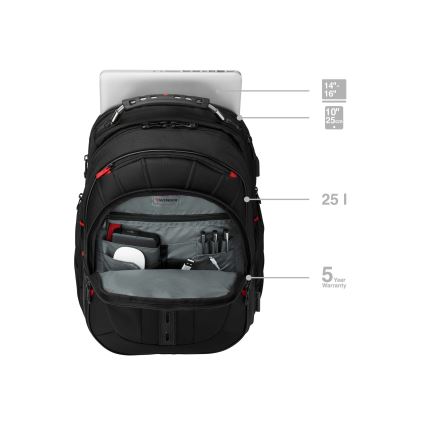 Wenger - Раница за лаптоп 25 l 16" с джоб за таблет 10" Pegasus Deluxe черен