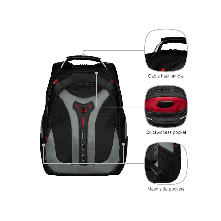 Wenger - Раница за лаптоп 25 l 17" с джоб за таблет 12" Pegasus черен/сив