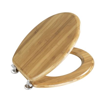 WENKO 144726100 - Тоалетна седалка BAMBOO 34x41 cm кафява/сребриста