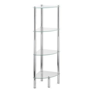 WENKO 15852100 - Стелаж YAGO 30x104 см, неръждаема стомана/сребрист/прозрачен