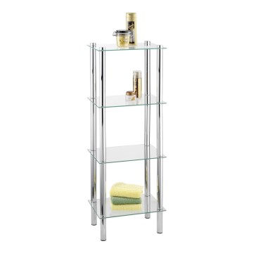WENKO 15853100 - Стелаж YAGO 40x104 cm неръждаема стомана/сребрист/прозрачен