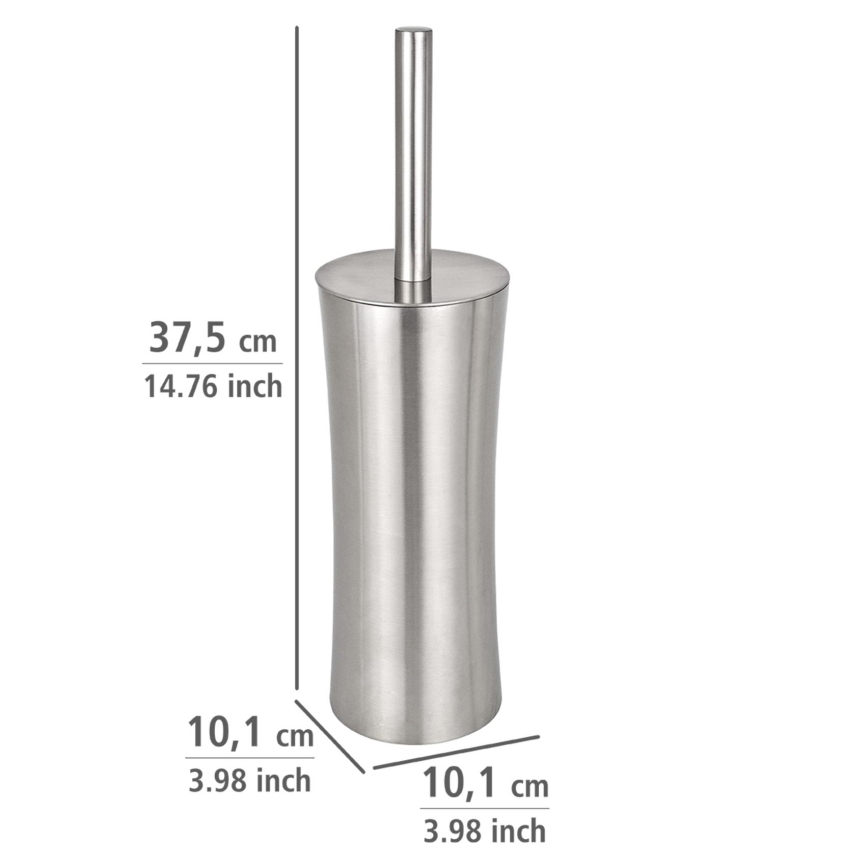 WENKO 16742100 - Четка за тоалетна PIENO 10x37,5 cm неръждаема стомана/сатинирано покритие