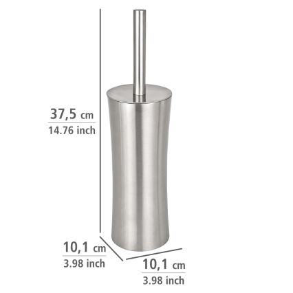 WENKO 16742100 - Четка за тоалетна PIENO 10x37,5 cm неръждаема стомана/сатинирано покритие