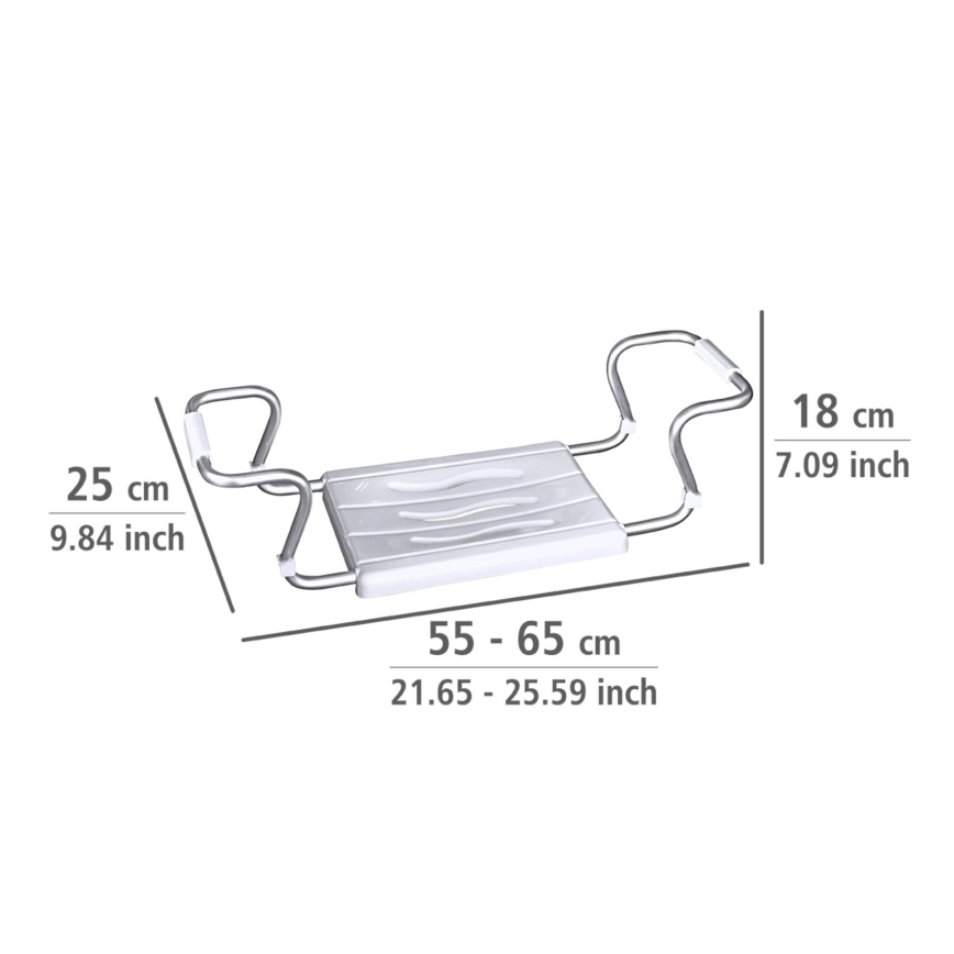WENKO 17930100-Sедалка за вана SECURA 26x18 cm бяла/сребриста