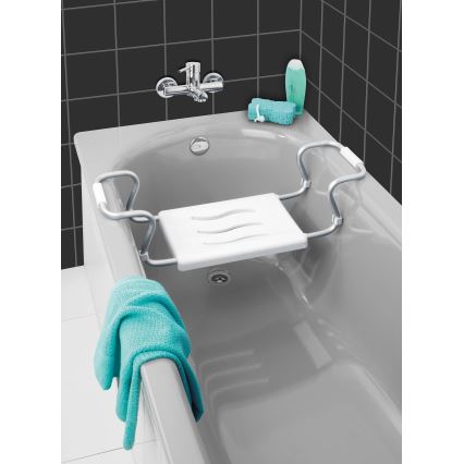 WENKO 17930100-Sедалка за вана SECURA 26x18 cm бяла/сребриста