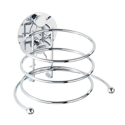 WENKO 18770100- Държач за сешоар TURBO-LOC, кръгъл стоманен, 14x11,5 cm, лъскав хром