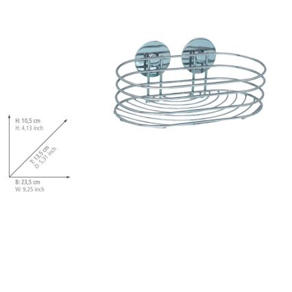 WENKO 18775100-Полица TURBO-LOC кръгла стоманена 23,5x13,5 cm лъскав хром