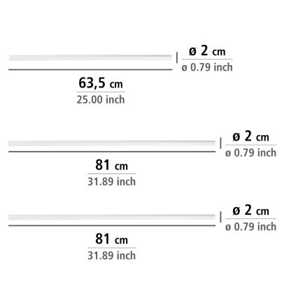 WENKO 19214100 - Прът UNIVERSAL 2x2 см бял
