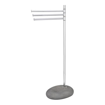 WENKO 19493100 - Стойка за кърпи PEBBLE STONE 38x84 см, лъскав хром/сива
