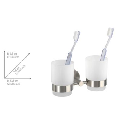 WENKO 19638100 - Държач за четки за зъби BOSIO MATT 17,5x9,5 cm неръждаема стомана/сребрист