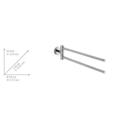 WENKO 20213100 - Държач за кърпи BOSIO SHINE 43x9 см неръждаема стомана/сребрист