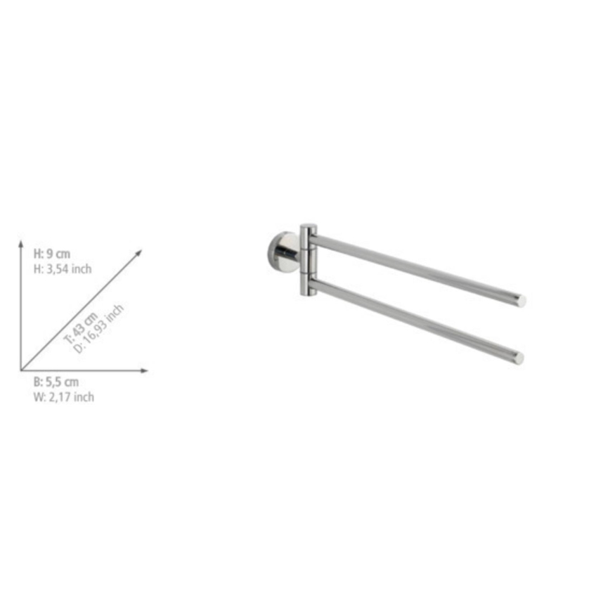 WENKO 20213100 - Държач за кърпи BOSIO SHINE 43x9 см неръждаема стомана/сребрист