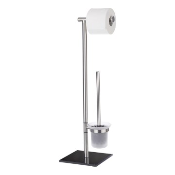 WENKO 20391100 - Четка за тоалетна LIMA 23,5x69 cm неръждаема стомана/сатен/черен