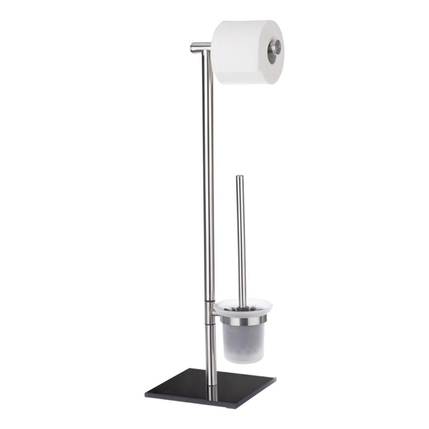 WENKO 20391100 - Четка за тоалетна LIMA 23,5x69 cm неръждаема стомана/сатен/черен