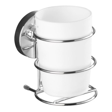 WENKO 20880100-Чаша VACUUM-LOC MILAZZO 7,5x11,5 cm лъскав хром/бял