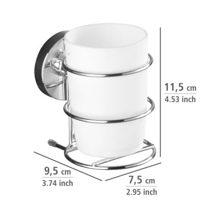 WENKO 20880100-Чаша VACUUM-LOC MILAZZO 7,5x11,5 cm лъскав хром/бял