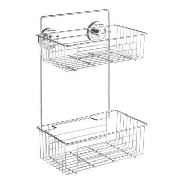 WENKO 20889100 - Стелаж VACUUM-LOC, кръгъл, стоманен, 26x38 cm, блестящ хром