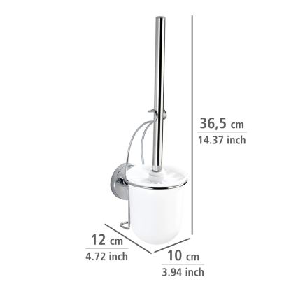 WENKO 20898100-WC четка VACUUM-LOC MILAZZO 10x34 см неръждаема стомана/лъскав хром/бяла